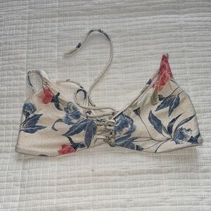 O'Neill Pink and Blue Floral Bikini Top